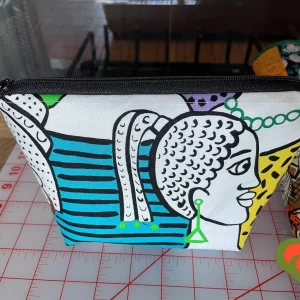 Gorgeous Designer Cosmetic/Jewelry Bag. Alexander Henry Electra Golden Ladies Fabric. One of a Kind. Great for Gift Giving.