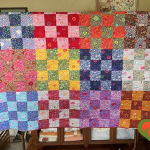 Beautiful Kaffe Fassett Quilt. Bed Sized Quilt-Comfort Quilt-Throw Quilt. One of A Kind. Measures 70"x84".