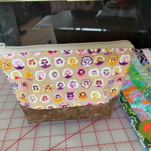 Gorgeous Designer Cosmetic/Jewelry Bag. Made with Kaffe Fassett and Moda Marbles Fabrics. One of a Kind. Great for Gift Giving.