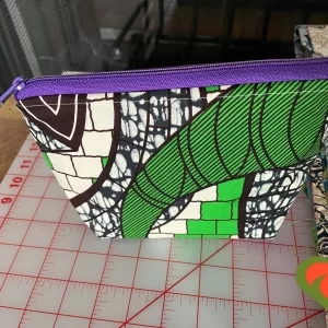 Gorgeous Designer Cosmetic/Jewelry Bag. Made with African Inspired Fabrics. One of a Kind. Great for Gift Giving.