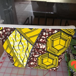 Gorgeous Designer Cosmetic/Jewelry Bag. Made with African Inspired Fabrics. One of a Kind. Great for Gift Giving
