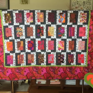 Kaffe Fassett Bed Sized Quilt. Gorgeous. Measures 75" x 82". One of A Kind.