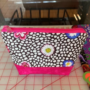 Gorgeous Designer Cosmetic/Jewelry Bag. Made with Kaffe Fassett and Moda Marbles Fabrics. One of a Kind. Great for Gift Giving.