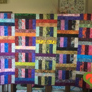 Vibrant Batik Lap-Sized Quilt-Comfort Quilt-Throw Quilt-Sofa Quilt. Handmade One of A Kind Quilt. Measures 59"x66".