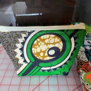 Gorgeous Designer Cosmetic/Jewelry Bag. Made with African Inspired Fabrics. One of a Kind. Great for Gift Giving.