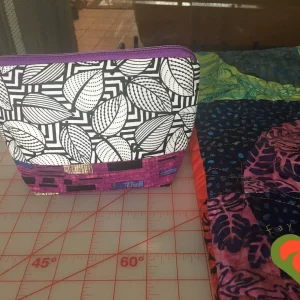 Gorgeous Designer Cosmetic/Jewelry Bag. Made with Black and White, Kaffe Fassett and Modern Print Fabrics. One of a Kind.