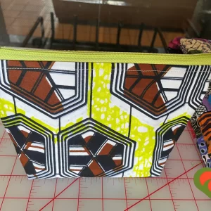 Gorgeous Designer Cosmetic/Jewelry Bag. Made with African Inspired Fabrics. One of a Kind. Great for Gift Giving.