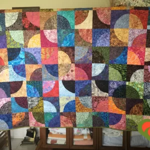 Beautiful Batik Bed-Sized Quilt-Comfort Quilt-Throw Quilt-Sofa Quilt. Handmade One of A Kind Quilt.Measures 68.5"x80.5".
