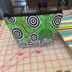 Gorgeous Designer Cosmetic Jewelry Bag. Made with Australian Aboriginal Inspired Fabrics. One of a Kind. Great for Gift Giving.