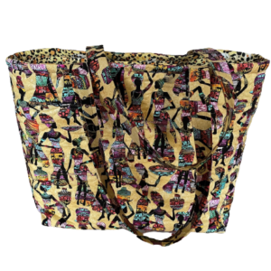 Gorgeous Travel Tote Bag. Timeless Treasure African Themed Fabric. Eight Pockets. Magnetic Snap Enclosure. One of a Kind.