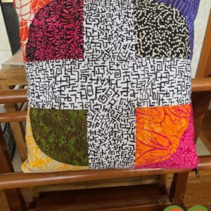 Custom Decorative 18 Inches Square Pillow Cover. Gorgeous Batiks and Brandon Manly Fabrics. One of a Kind.