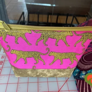 Gorgeous Designer Cosmetic/Jewelry Bag. Made with African Themed Fabric. One of a Kind. Great for Gift Giving.