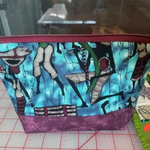 Gorgeous Designer Cosmetic/Jewelry Bag. Made with African Inspired Fabrics. One of a Kind. Great for Gift Giving.