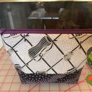 Gorgeous Designer Cosmetic/Jewelry Bag. Made with African Inspired and Laurel Burch Fabrics. One of a Kind. Great for Gift Giving.