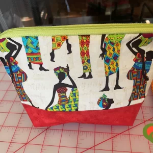 Gorgeous Designer Cosmetic/Jewelry Bag. Made with African Inspired and Moda Fabrics. One of a Kind. Great for Gift Giving.