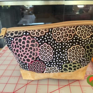 Gorgeous Designer Cosmetic/Jewelry Bag. Made with Australian Aboriginal Inspired and Moda Fabrics. One of a Kind. Great for Gift Giving